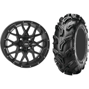 Set of 2 Mounted Wheel and Tire Kit Wheel: 12x7 5+2 4/110 Tire: 26x9-12 6 Ply