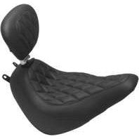 Mustang Wide Tripper Solo Seat Diamond Stitch With Backrest Black 83007