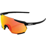 100% Racetrap Sunglasses Soft Tact Black with Red Mirror Lens - 61037-100-43