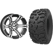 Set of 2 Mounted Wheel and Tire Kit Wheel: 12x7 2+5 4/110 Tire: 26x11-12 8 Ply