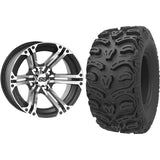 Set of 2 Mounted Wheel and Tire Kit Wheel: 12x7 2+5 4/110 Tire: 26x11-12 8 Ply