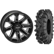 Set of 2 Mounted Wheel and Tire Kit Wheel: 15x7 4+3 4/156 Tire: 32x10-15 6 Ply