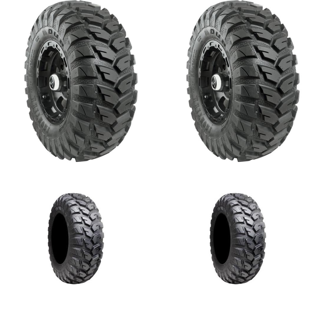 Set of 4 ATV DURO Tires (Frontier DI2037 Radial 26x9R-12 Front, 26x11R -12 Rear)