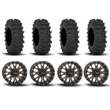 Llantas System 3 ST-3 con beadlock simulado de bronce de 20" y neumáticos XM310 para barro extremo [35x9-20]