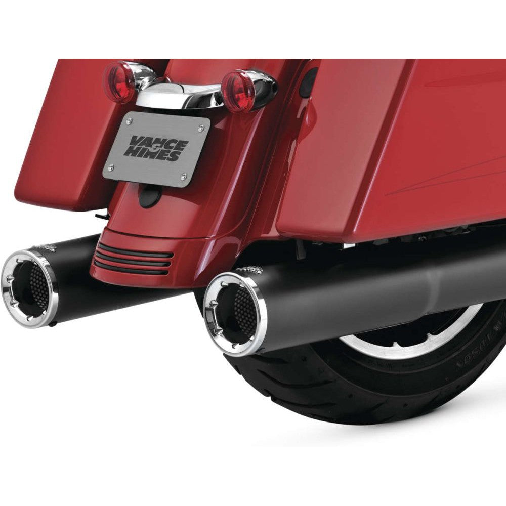 Vance And Hines Hi-Output Slip On Exhaust 4.5in Black With Fuelpak FP4