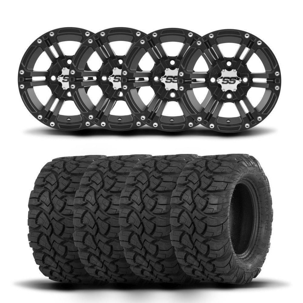 ITP SS212 14" Matte Black Wheels And Ultra Cross R-Spec Tires [30x10-14]