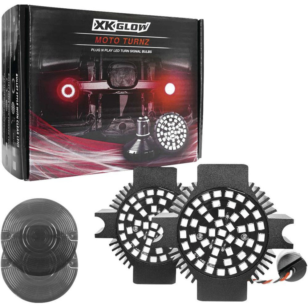 XK Glow LED Turn Signal and Lens Kit Dual Flat Red - XK1157F-RR-S