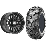 Set of 2 Mounted Wheel and Tire Kit Wheel: 12x7 5+2 4/110 Tire: 27x11-12 6 Ply