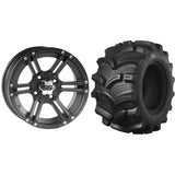 Set of 2 Mounted Wheel and Tire Kit Wheel: 12x7 2+5 4/110 Tire: 27x10-12 6 Ply