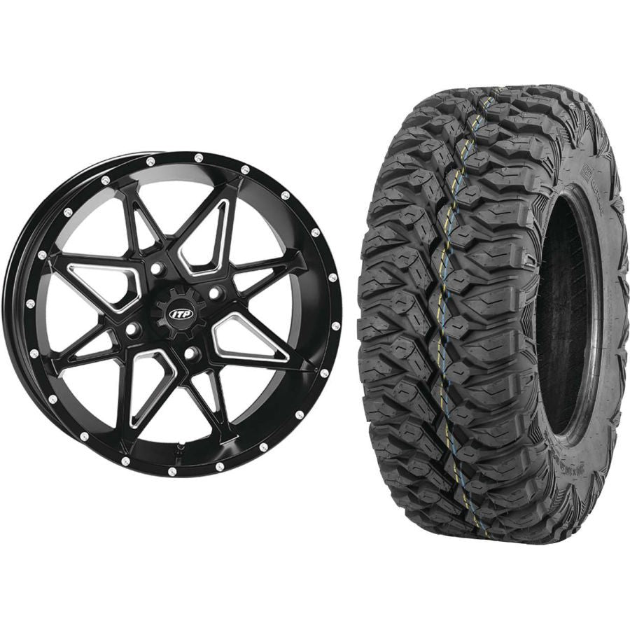 Set of 2 Mounted Wheel and Tire Kit Wheel: 15x7 4+3 4/156 Tire: 30x10-15 8 Ply