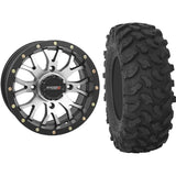 Set of 2 Mounted Wheel and Tire Kit Wheel: 20x6.5 4+2.5 4/137 Tire: 35x10-20 8 Ply