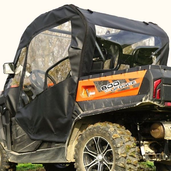 Falcon Ridge Black Canvas Soft Roll-Away Doors And Cold Rated Rear Window With Zipper For CFMOTO UForce 2014-2022
