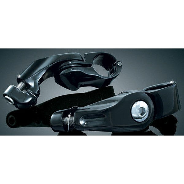 Kuryakyn Gloss Black 1.25 Engine Guard Short Arm Mount Highway Pegs Harley Honda