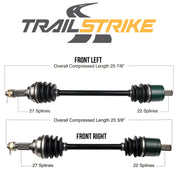 TrailStrike Front Pair CV Axles For John Deere Gator XUV 620i 4x4 Green 2007-2008 To 030583 Serial Number