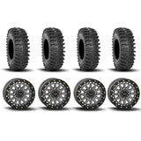System 3 SB-6 Beadlock Gun Metal Grey 15" Wheels And XT400 Tires [32x10R-15]