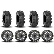 System 3 SB-6 Beadlock Gun Metal Grey 15" Wheels And XT400 Tires [35x10R-15]