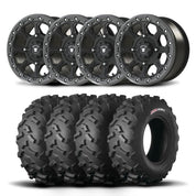 Set of Four Bullite Ruler Wheels 15" Gray And Kenda K3203 Mastodon AT Tires [30x10-15]