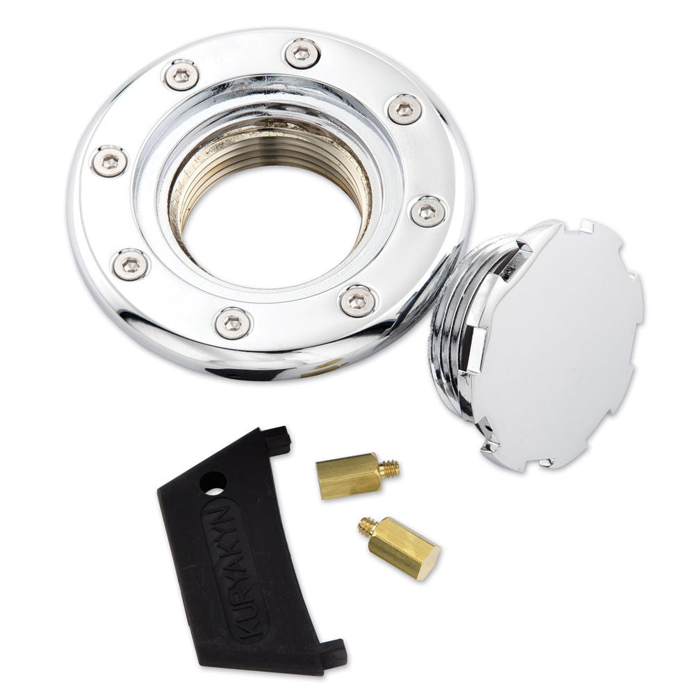 KURYAKYN FLUSH MOUNT VENTED RIGHT SIDE GAS CAP 1982-2017 HARLEY SCREW TYPE TANKS