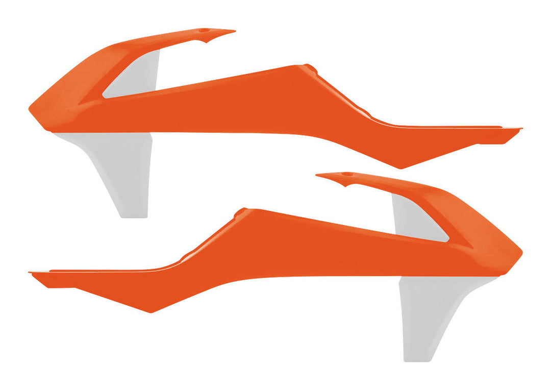 Acerbis 16 Orange/White Radiator Shrouds for KTM - 2421085321