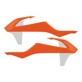 Acerbis 16 Orange/White Radiator Shrouds for KTM - 2421085321