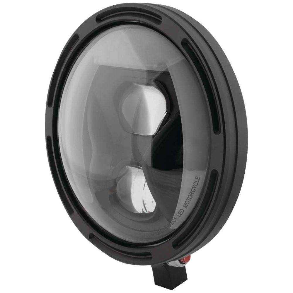 Highsider 7" LED Adaptive Headlight R-1, Bottom Mount Black - 223-257