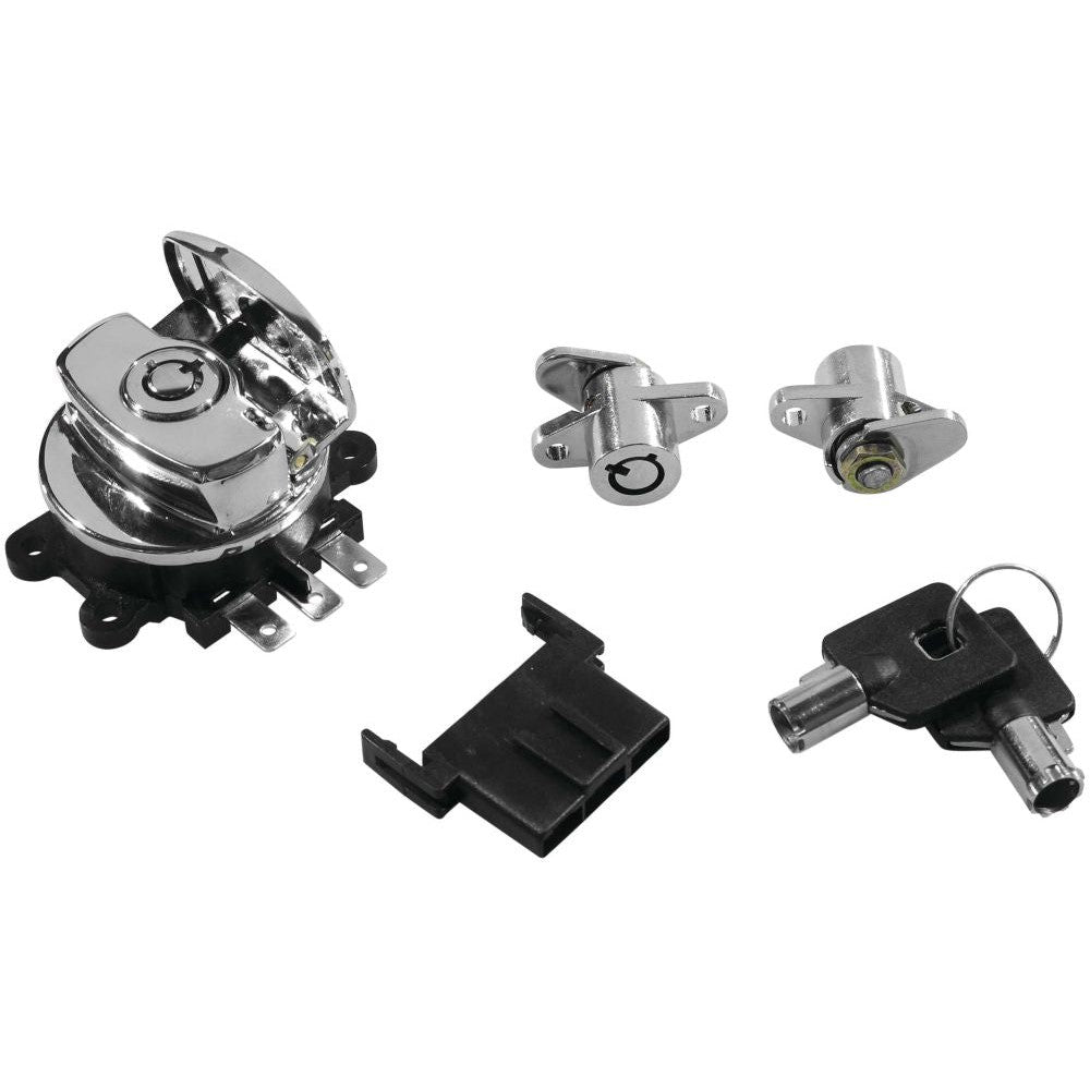 Bikers Choice Ignition Switch and Saddlebag Lock Kit For - 78404 Chrome