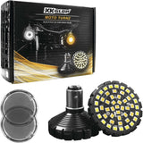 Kit de intermitentes y lentes LED XK Glow, doble bala, blanco/ámbar - XK1157B-WA-S