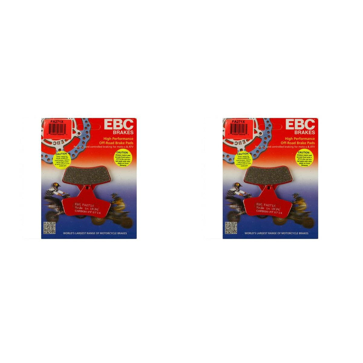 EBC Brake Pad Front Kit FA271X for Arctic Cat 250 2x4 1999-2004