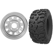 Set of 2 Mounted Wheel and Tire Kit Wheel: 12x7 5+2 4/137 12mm Tire 26x11-12 8 Ply