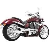Freedom Performance American Outlaw 2 into 1 High System Exhaust Chrome With Black Tip MV00040