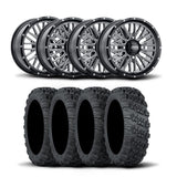 ITP Momentum 20" Machined Black Wheels And Versa Cross XTR Tires [35x10-20]