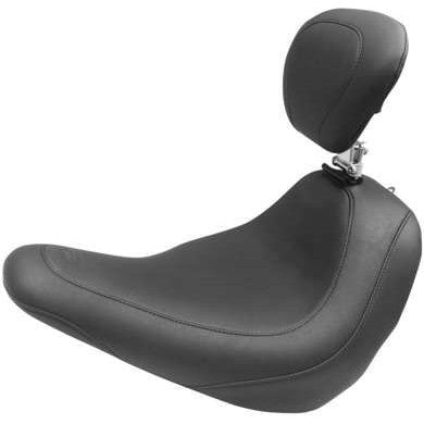 Mustang Wide Tripper Solo Smooth Seat With Backrest Black 79043