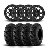 Rines ITP Hurricane de 12" en negro mate y neumáticos Mud Lite II [23x8-12]