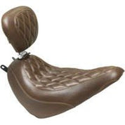 Mustang Wide Tripper Solo Seat Diamond Stitch With Backrest Brown 83004