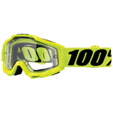 100% Gen1 Accuri Enduro Goggles Fluorescent Yellow with Clear Dual Lens - 50202-004-02