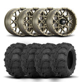 Rines ITP Hurricane de 14" de bronce y neumáticos Mud Lite [30x12-14]