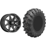Set of 2 Mounted Wheel and Tire Kit Wheel: 14x7 5+2 4/110 Tire: 27x9-14 8 Ply