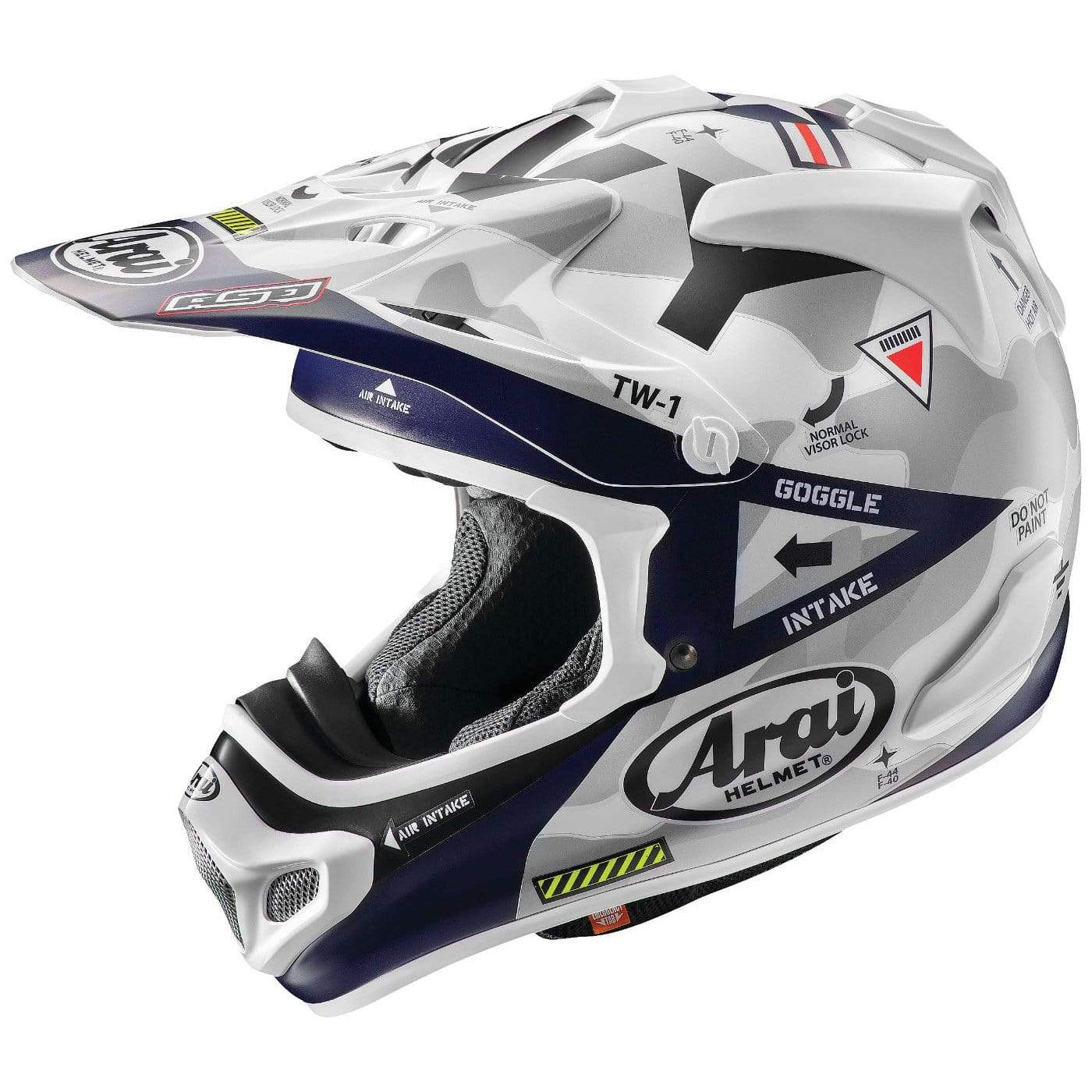 Arai Helmets Helmets Arai VX-Pro4 Navy Off-Road Helmet - White