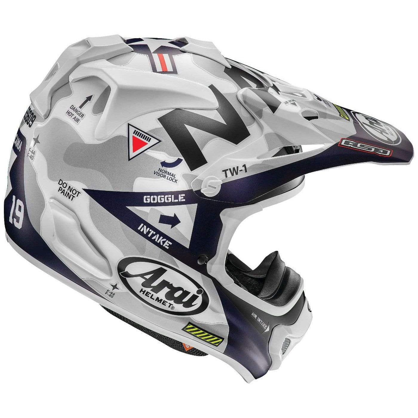 Arai Helmets Helmets Arai VX-Pro4 Navy Off-Road Helmet - White
