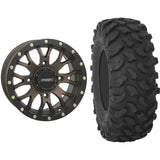 Set of 2 Mounted Wheel and Tire Kit Wheel: 14x7 5+2 4/156 Tire: 32x10-14 8 Ply