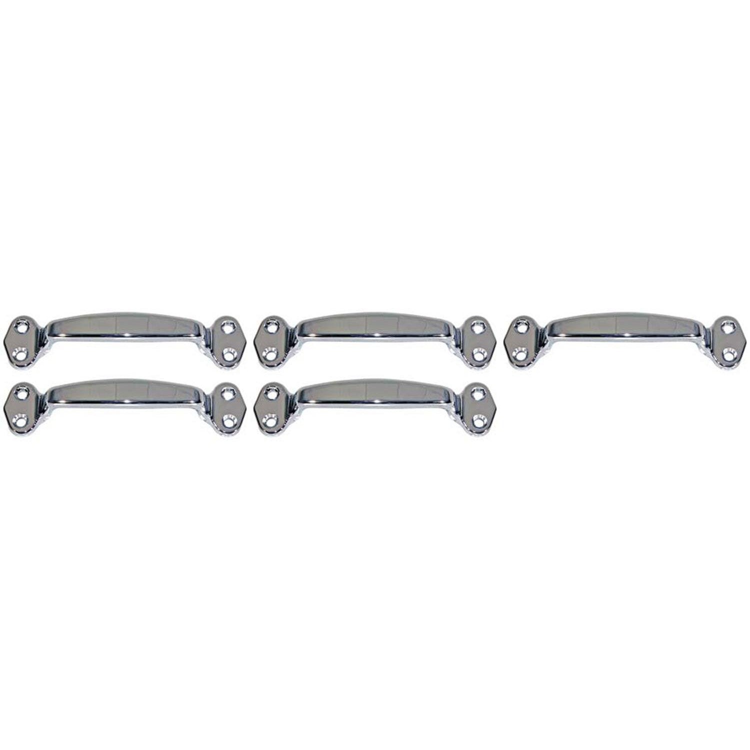 Set of 5 8-1/4 Inch Die Cast Grab Handle / Chrome Plated