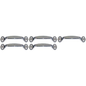 Set of 5 8-1/4 Inch Die Cast Grab Handle / Chrome Plated