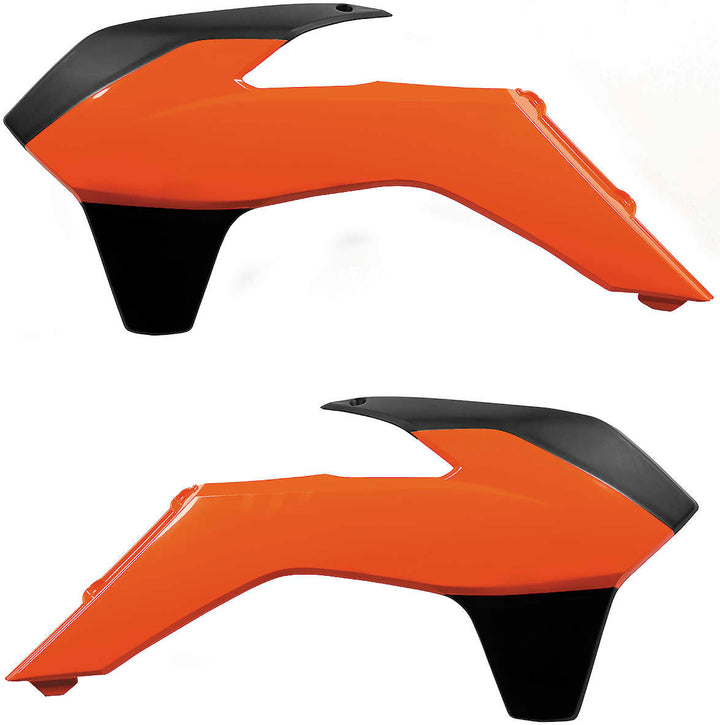 Acerbis 16 Orange/Black Radiator Shrouds for KTM - 2314255225