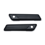 KURYAKYN BLACK TRI LINE SADDLEBAG HINGE COVERS 2014-2017 HARLEY ROAD KINGS 6987