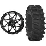 Set of 2 Mounted Wheel and Tire Kit Wheel: 14x7 2+5 4/110 Tire: 28x9.5-14 8 Ply