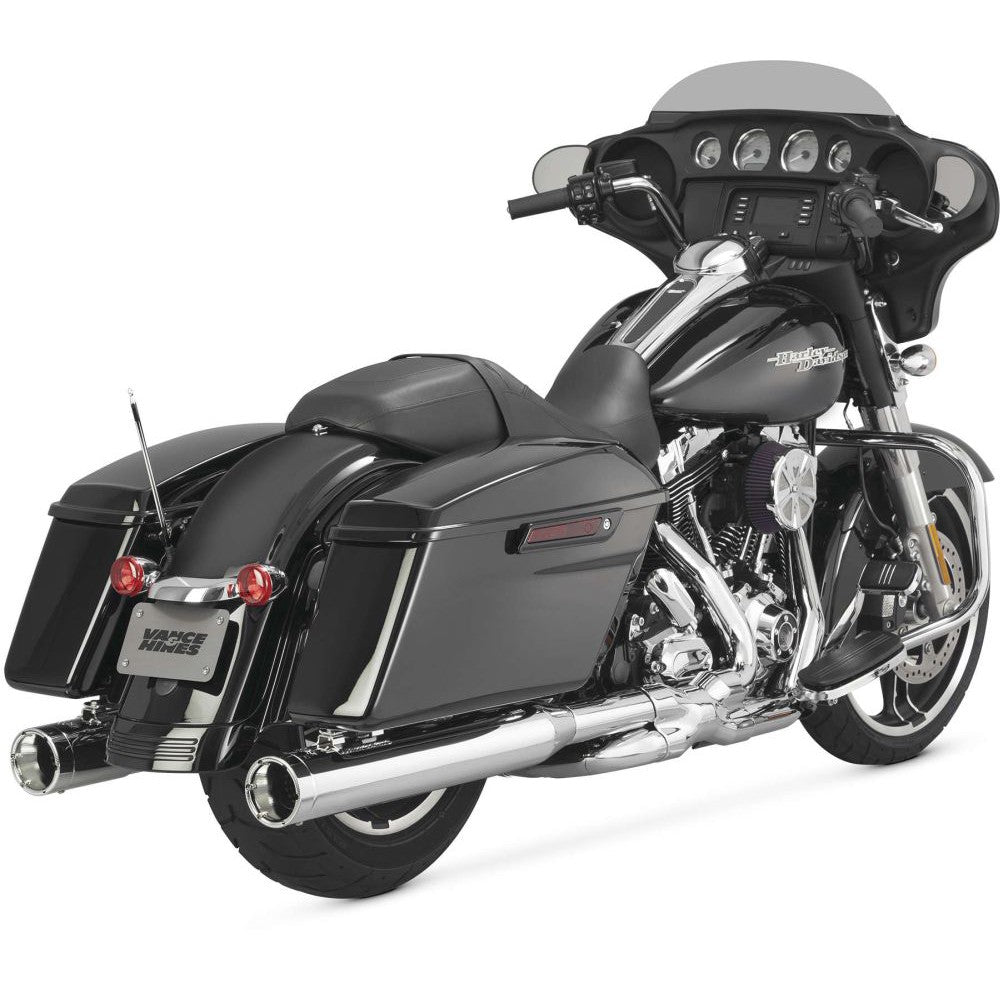 Vance And Hines Monster Round Slip On Exhaust 4in Chrome For Monster Round With FuelPak FPC