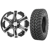 Set of 2 Mounted Wheel and Tire Kit Wheel: 12x7 4+3 4/156 Tire: 27x9-12 8 Ply