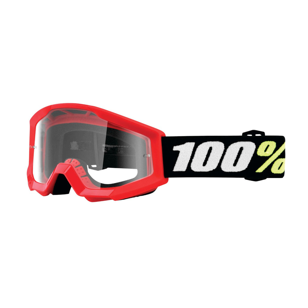 100% Strata Mini Goggles Red with Clear Lens - 50600-003-02