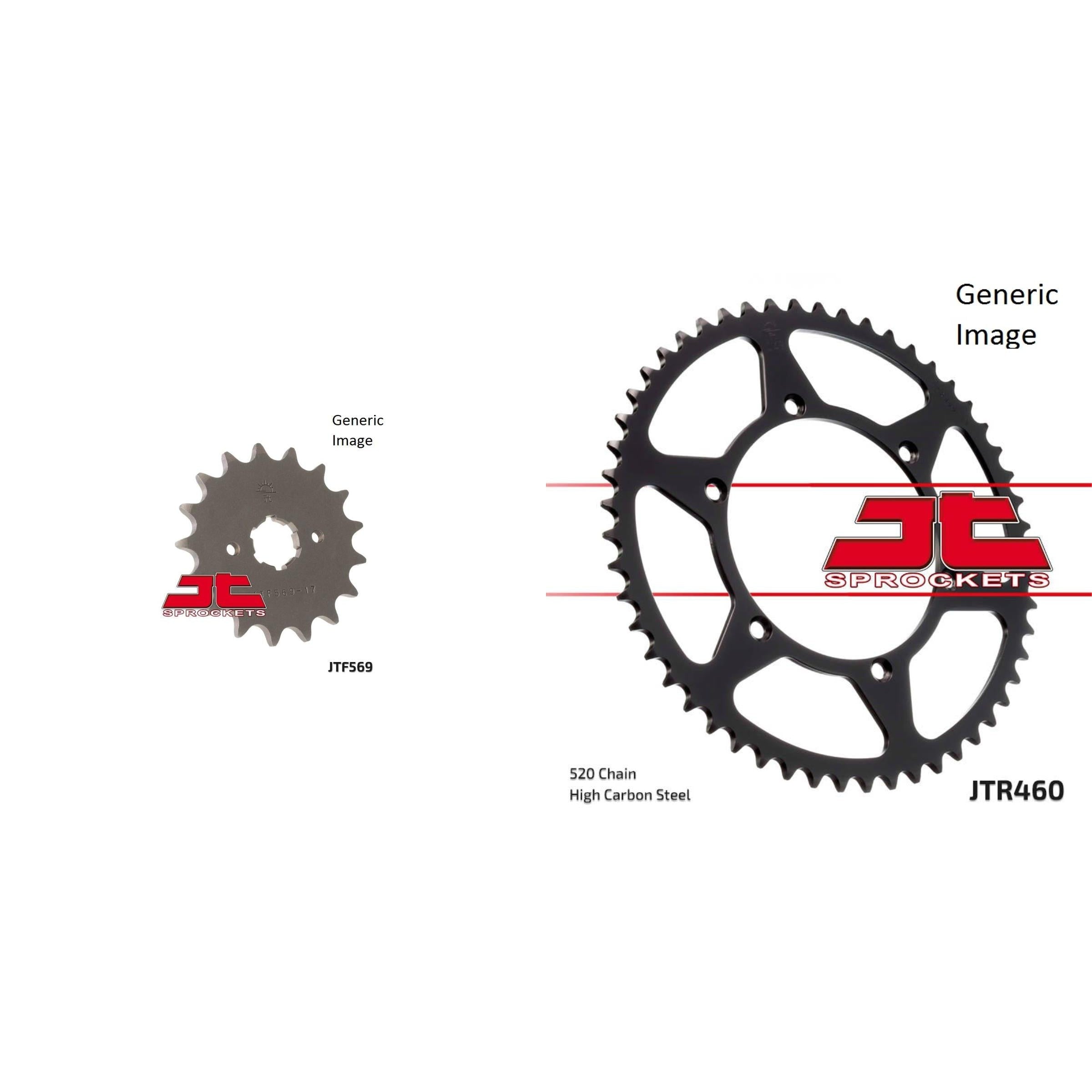 Front and Rear Steel Sprocket Kit for OffRoad KAWASAKI KLX250R 1994-1996