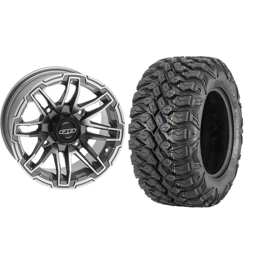 Set of 2 Mounted Wheel and Tire Kit Wheel: 14x7 5+2 4/137 Tire: 28x10-14 8 Ply